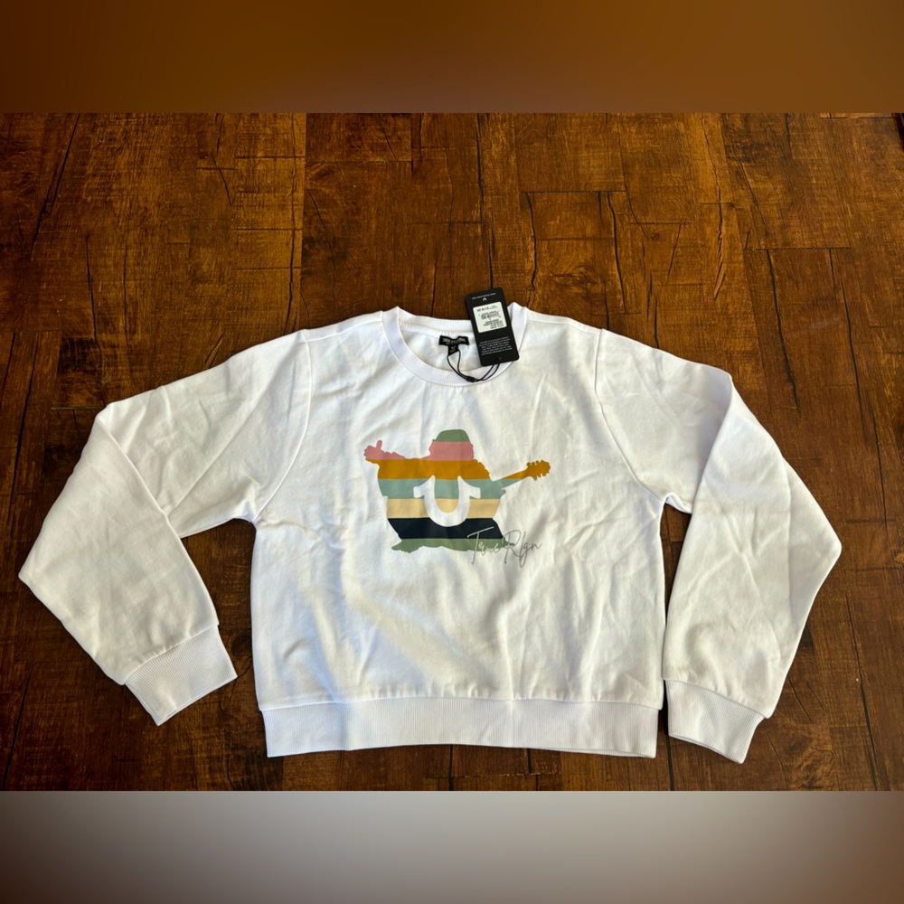 NWT | True Religion Striped Buddha Sweatshirt